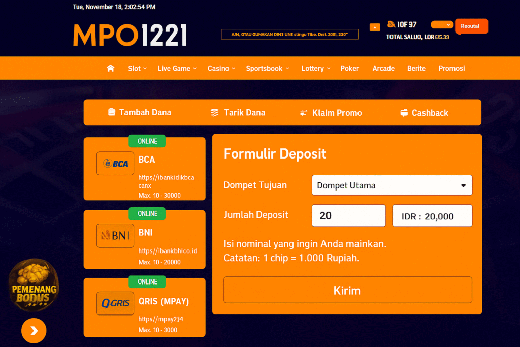 DEPOSIT MPO1221